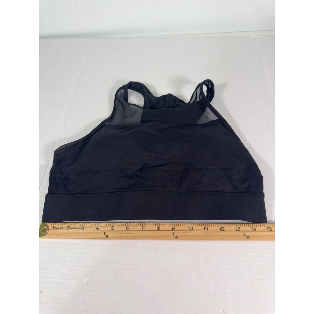CYSM Black Mesh Racerback Zipper Front Sports Bra Women's Activewear Size‎ M